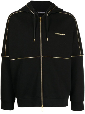 

Logo-embroidered hooded jacket, Emporio Armani Logo-embroidered hooded jacket