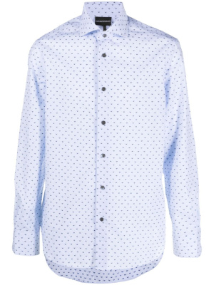 

Jacquard-logo cotton shirt, Emporio Armani Jacquard-logo cotton shirt