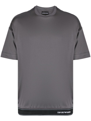 

Logo-tape crew-neck T-shirt, Emporio Armani Logo-tape crew-neck T-shirt