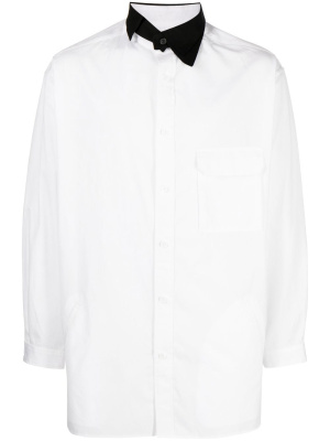 

Asymmetric-collar cotton shirt, Yohji Yamamoto Asymmetric-collar cotton shirt