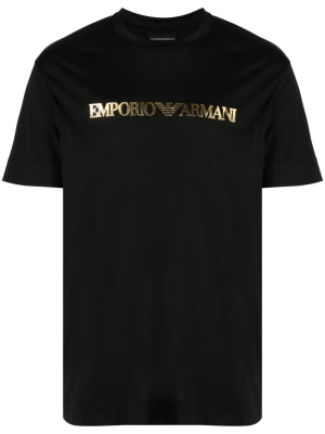 

Logo-stamp crew-neck T-shirt, Emporio Armani Logo-stamp crew-neck T-shirt