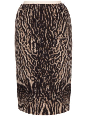 

Leopard-print brushed pencil skirt, Nº21 Leopard-print brushed pencil skirt