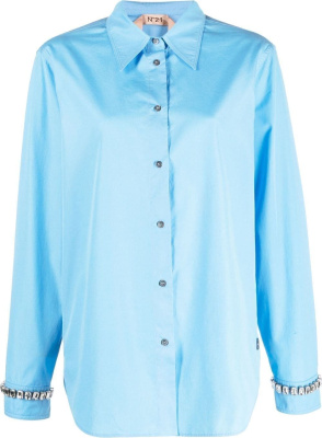 

Rhinestone-embellished long-sleeved shirt, Nº21 Rhinestone-embellished long-sleeved shirt