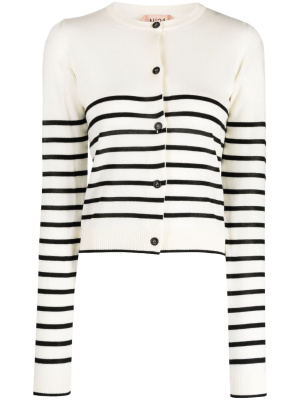 

Stripe-print virgin-wool cardigan, Nº21 Stripe-print virgin-wool cardigan