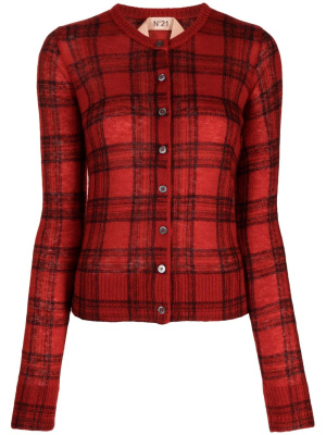 

Check-print buttoned cardigan, Nº21 Check-print buttoned cardigan