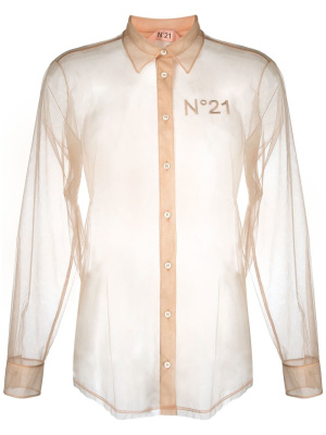 

Logo semi-sheer blouse, Nº21 Logo semi-sheer blouse