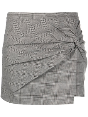 

Twisted check-print mini skirt, Nº21 Twisted check-print mini skirt