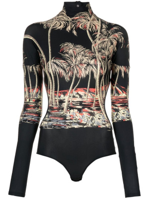 

Palm tree print backless body, Nº21 Palm tree print backless body