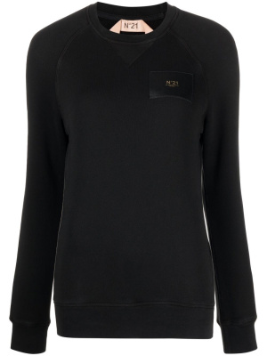 

Logo-patch cotton sweatshirt, Nº21 Logo-patch cotton sweatshirt