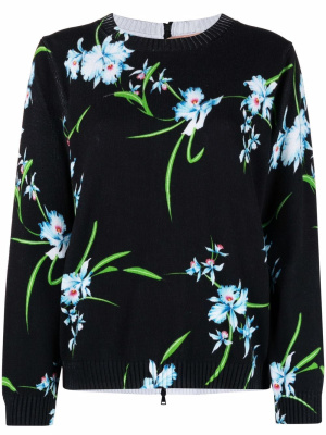 

Floral-print crew-neck sweater, Nº21 Floral-print crew-neck sweater