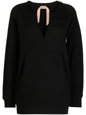

Logo-embossed cotton sweatshirt, Nº21 Logo-embossed cotton sweatshirt