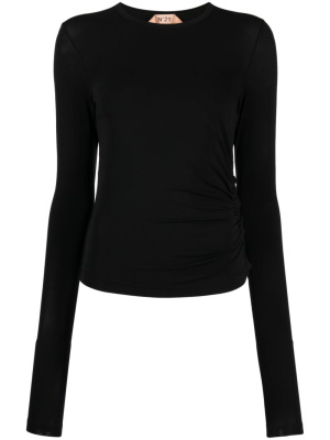 

Long-sleeved ruched jersey T-shirt, Nº21 Long-sleeved ruched jersey T-shirt