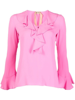 

Ruffled silk-blend blouse, Nº21 Ruffled silk-blend blouse