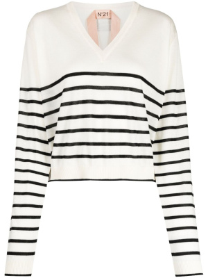 

Stripe-print V-neck jumper, Nº21 Stripe-print V-neck jumper