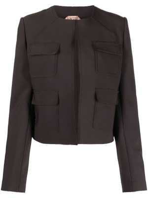 

Patch-pocket lapelless blazer, Nº21 Patch-pocket lapelless blazer