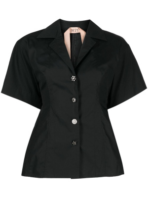 

Embellished-buttons short-sleeve shirt, Nº21 Embellished-buttons short-sleeve shirt