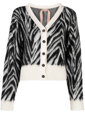 

Zebra-stripe knitted cardigan, Nº21 Zebra-stripe knitted cardigan