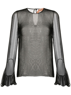 

Flared sheer silk top, Nº21 Flared sheer silk top
