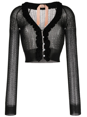 

Open-knit cropped cardigan, Nº21 Open-knit cropped cardigan