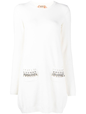 

Crystal-embellished mini dress, Nº21 Crystal-embellished mini dress