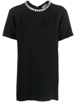 

Crystal-embellished round-neck T-shirt, Nº21 Crystal-embellished round-neck T-shirt