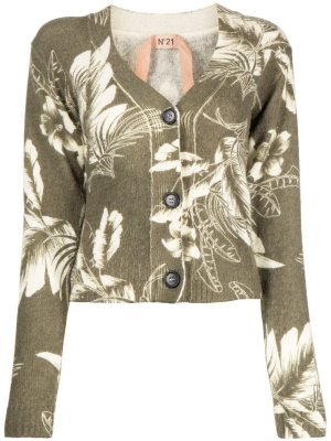 

Floral-print V-neck cardigan, Nº21 Floral-print V-neck cardigan