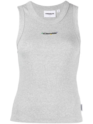 

Logo-embroidered round-neck tank top, CHOCOOLATE Logo-embroidered round-neck tank top
