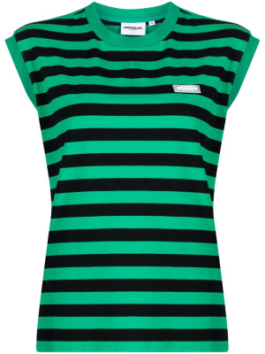 

Logo-patch striped sleeveless top, CHOCOOLATE Logo-patch striped sleeveless top