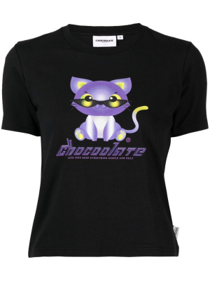 

Logo cat-print T-shirt, CHOCOOLATE Logo cat-print T-shirt