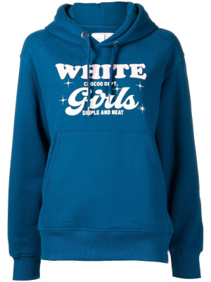 

Text-print cotton-blend hoodie, CHOCOOLATE Text-print cotton-blend hoodie