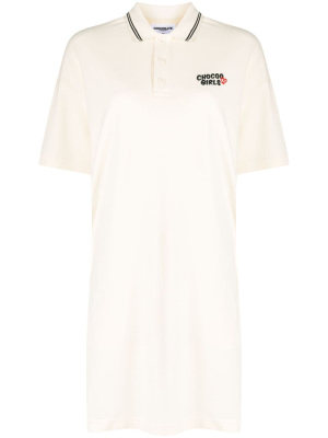 

Embroidered-logo cotton polo dress, CHOCOOLATE Embroidered-logo cotton polo dress