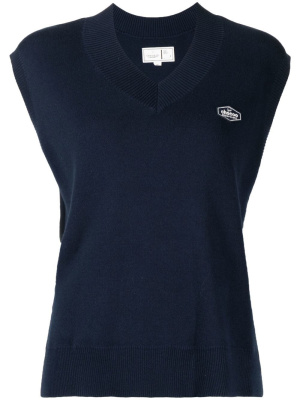 

V-neck knit vest, CHOCOOLATE V-neck knit vest