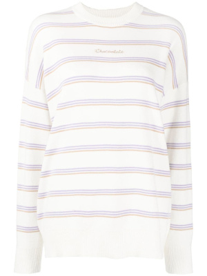 

Striped crew-neck jumper, CHOCOOLATE Striped crew-neck jumper
