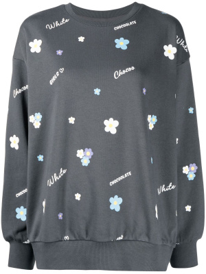 

Ditsy-print crew-neck sweatshirt, CHOCOOLATE Ditsy-print crew-neck sweatshirt