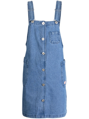 

Logo-patch washed denim overalls, CHOCOOLATE Logo-patch washed denim overalls
