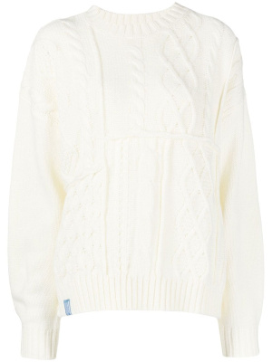 

Cable-knit crew-neck jumper, CHOCOOLATE Cable-knit crew-neck jumper