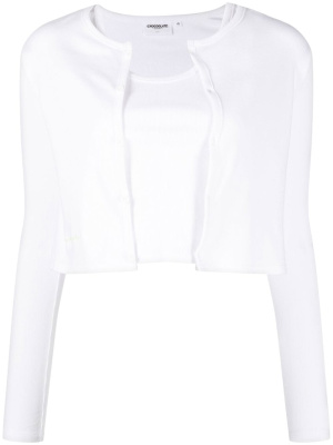 

Double-layer cardigan top, CHOCOOLATE Double-layer cardigan top