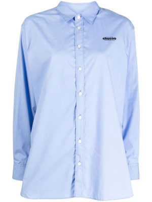 

Embroidered-logo long-sleeve shirt, CHOCOOLATE Embroidered-logo long-sleeve shirt