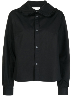 

Ruffled peter pan collar shirt, CHOCOOLATE Ruffled peter pan collar shirt
