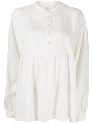 

Long-sleeve collarless shirt, CHOCOOLATE Long-sleeve collarless shirt