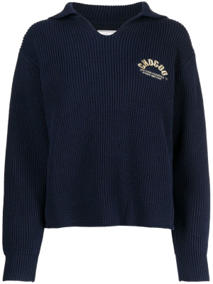 

Embroidered-logo ribbed jumper, CHOCOOLATE Embroidered-logo ribbed jumper