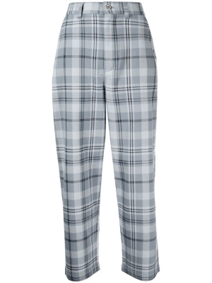 

Plaid cropped trousers, CHOCOOLATE Plaid cropped trousers