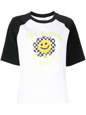 

Flower-print raglan T-shirt, CHOCOOLATE Flower-print raglan T-shirt