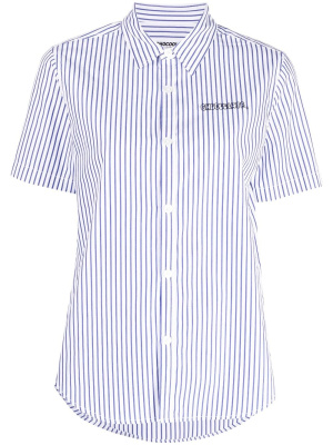 

Striped short-sleeve cotton shirt, CHOCOOLATE Striped short-sleeve cotton shirt