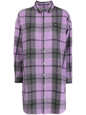 

Logo-patch tartan shirt dress, CHOCOOLATE Logo-patch tartan shirt dress