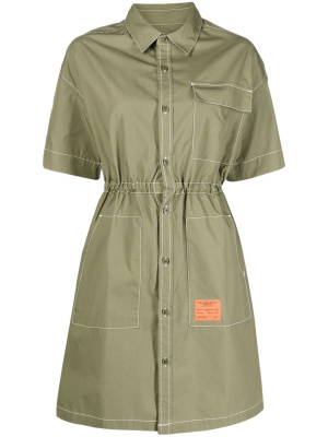 

Logo-patch detail shirt dress, CHOCOOLATE Logo-patch detail shirt dress