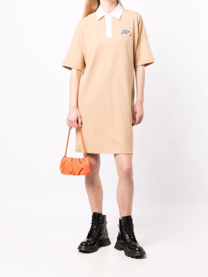 

Logo-print polo-collar dress, CHOCOOLATE Logo-print polo-collar dress