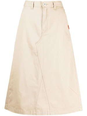 

Logo-embroidered cotton midi skirt, CHOCOOLATE Logo-embroidered cotton midi skirt