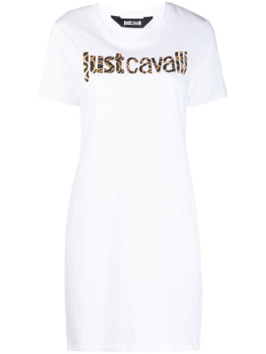 

Animal-print logo T-shirt dress, Just Cavalli Animal-print logo T-shirt dress