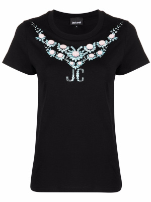 

Crystal-embellished logo T-shirt, Just Cavalli Crystal-embellished logo T-shirt